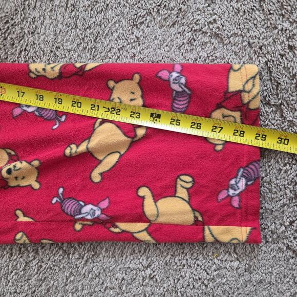 Disney Winnie The Pooh Fleece Pajama Pants Womens L Piglet Elastic Lounge Y2K - Picture 8 of 8